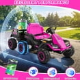 thumbnail image 3 of Farmdex 24 Volt Ride on Cars with Detachable Trailer, Battery Powered Ride on Toys, Electric Car w/ Bluetooth, Music, Battery Display, Light Control, 5 MPH, Pink, 3 of 8
