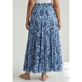 thumbnail image 3 of Jessica London Women's Plus Size Elastic Waist Cotton Flowing Maxi Crinkled Skirt, 3 of 4