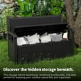 thumbnail image 6 of Joxxoaa 80 Gallon Outdoor Storage Bench Deck Box Waterproof Lockable,Outdoor Storage Furniture for Patio,Garden and Porch,Tools and Cushions（Black）, 6 of 7