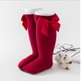 thumbnail image 2 of SUNSIOM Baby Girls Cotton Long Socks Solid Color Big Bow Knee High Stocking, 2 of 6