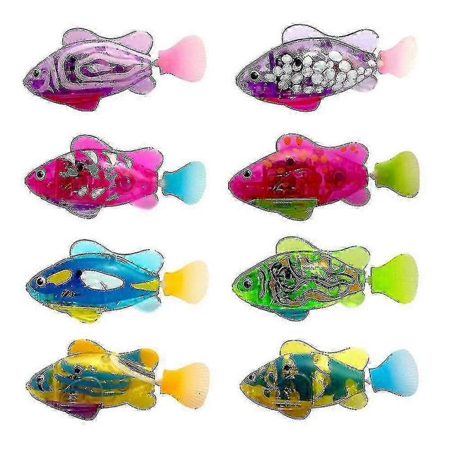 8 PCS Electronic Fish Activated Battery Powered Toy Childen Pet Holiday Gift Can Swims Tw