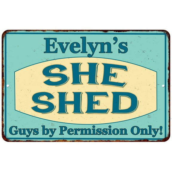 Evelyn's SHE SHED Metal Sign Wall Decor Gift 8x12 108120039060