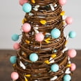 thumbnail image 3 of Nearly Natural Easter Egg and Berries Artificial Rattan Cone Tree Decorations - 16" - Set of 2, 3 of 5