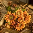 thumbnail image 5 of 9-Headed Artificial Sunflower Bouquet, Vibrant Faux Flowers for Autumn Home Decor and Table Arrangements, 5 of 9
