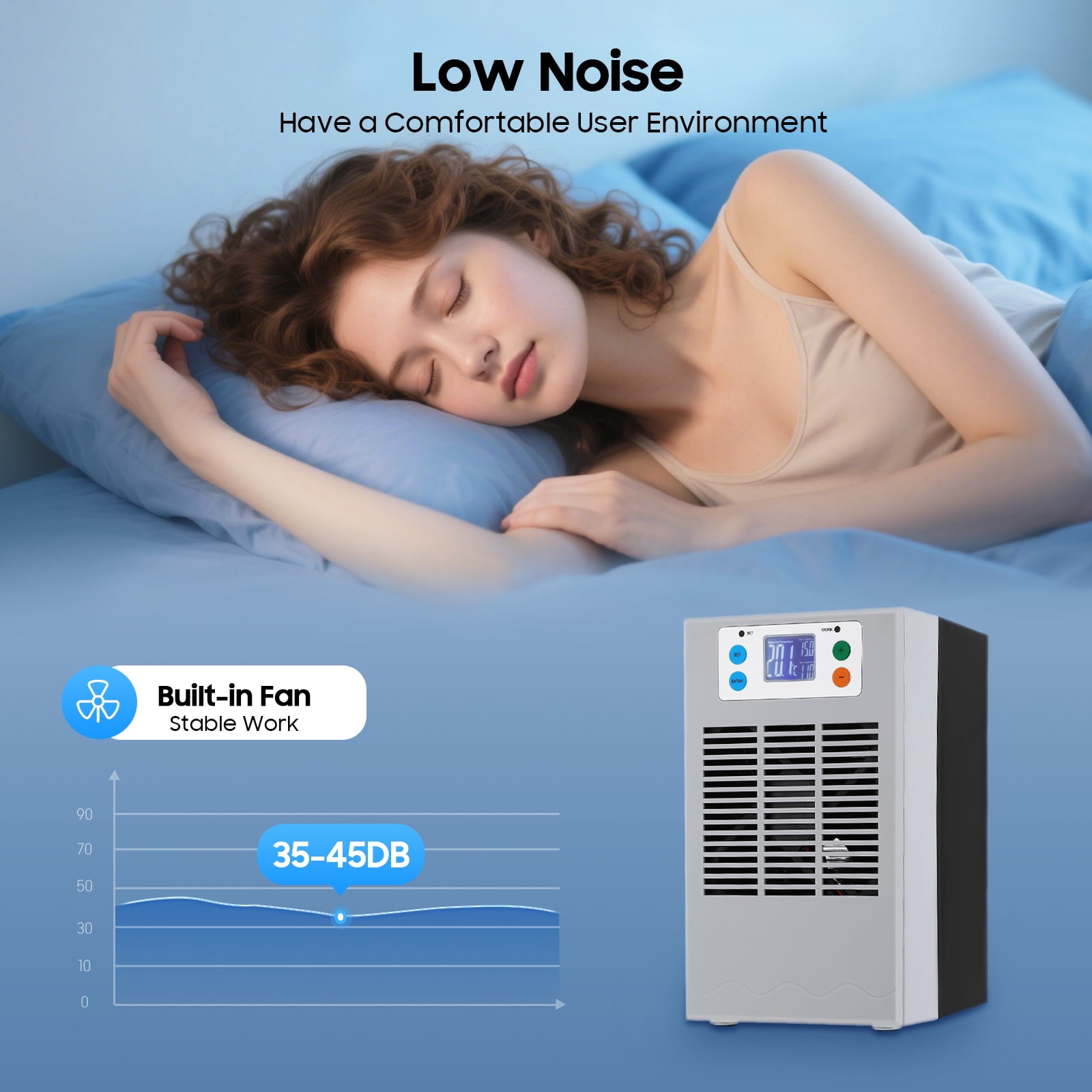 Aquarium Water Chiller 100W with Digital Control & Pump, Compact 30L Cooling Capacity for Freshwater & Saltwater Tanks – Low Noise 35dB