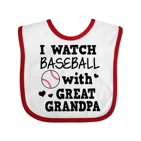 

Inktastic I Watch Baseball with My Great Grandpa Gift Baby Boy or Baby Girl Bib