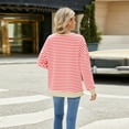 thumbnail image 5 of IWEMEK Sweatshirt for Women Y2K Classic Color Block Tops Winter Striped Jersey Shirts Plus Size Softness Knit Tunic Tees, 5 of 6