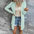 thumbnail image 2 of Fiaer Long Cardigans Sweaters for Women with Pocket Long Sleeve Plus Size V Neck Lightweight Fashion Knit Tops Mint Green S, 2 of 8