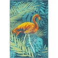 thumbnail image 2 of Unique Loom Outdoor Coastal Collection Area Rug - Flamingo (5' 3" x 8' Rectangle Multi/Teal), 2 of 9