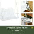 thumbnail image 4 of Outsunny 47" 2-Seater Hanging Porch Swing, Outdoor Patio Swing Bench with Wooden Built, Water-Resistant Protection, 440 lb Weight Capacity, White, 4 of 8