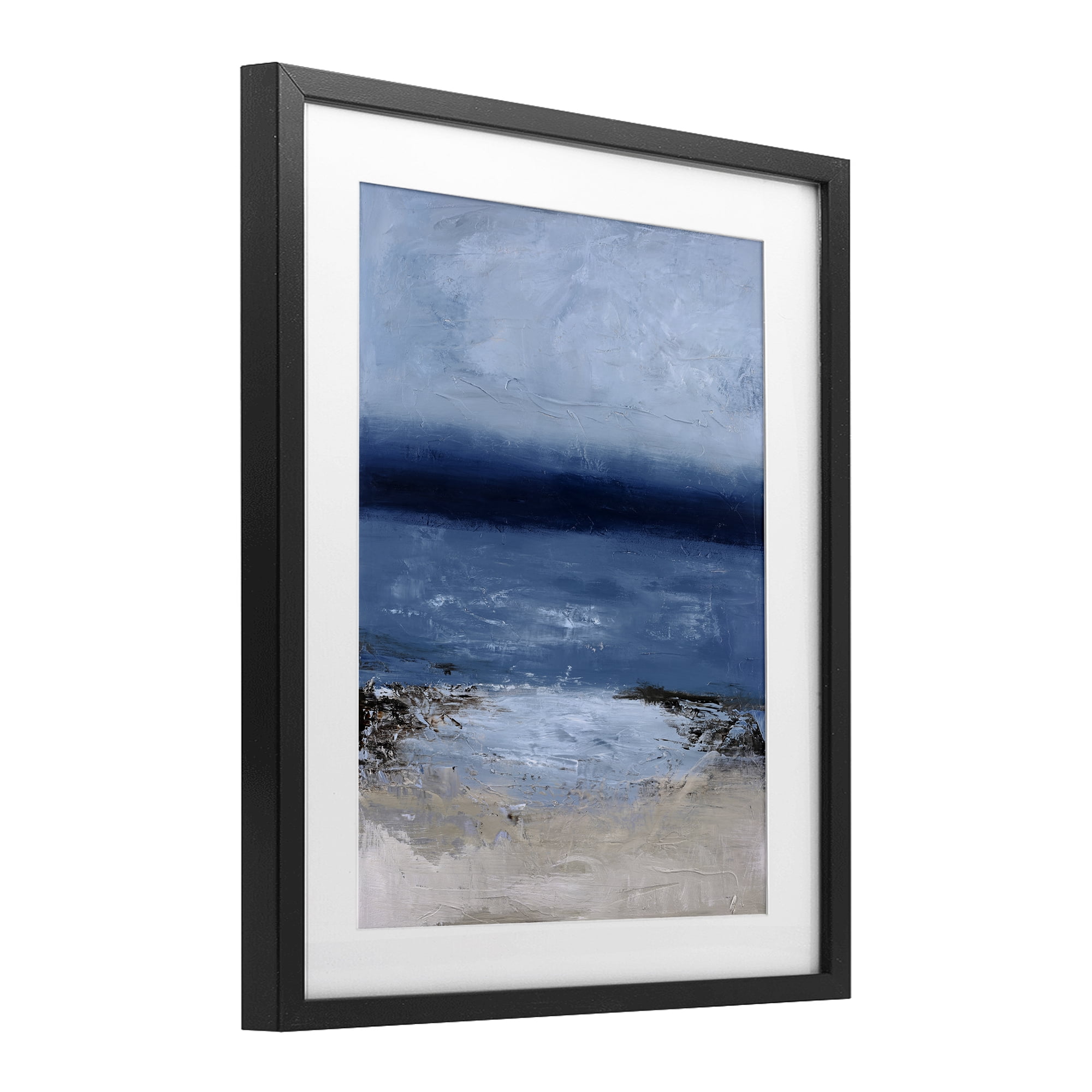 Endless Sea Moods Black Framed Print Under Glass, design by Design Fabrikken