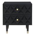 thumbnail image 2 of Riverbay Furniture Two Drawer Wood Geo Texture Nightstand in Black, 2 of 13