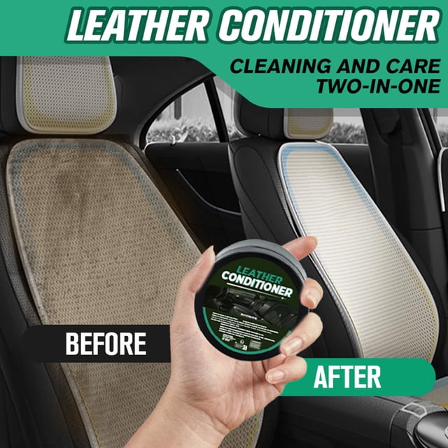 Limpiador y Acondicionador de Cuero para Autos (120 G), Restaurador de Color para Asientos de Auto, Crema Sin Olor para El Cuidado Del Cuero, Revitaliza y Protege Las Superficies de Cuero.