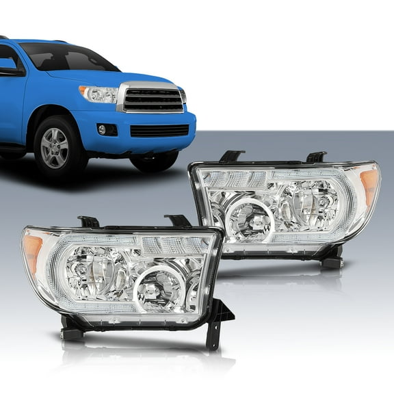 PIT66 Headlights Aftermarket Left Right Fit for 2007-2013 Toyota Tundra 2008-2017 Sequoia