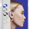 thumbnail image 1 of Noise Reduction Earplugs, Hearing Protection, Waterproof + Lightweight, Sports Design, For Sleeping, Office, Travel, Dormitory, Swim, Stainless Steel, 100% Secure, Quiet Living | Silica Gel, Black, 1 of 9