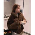 thumbnail image 1 of Chaqueta de algodón de pana corta con cuello alto para estudiantes, chaqueta de algodón pequeña holgada para mujer, estatura pequeña, 1 of 5