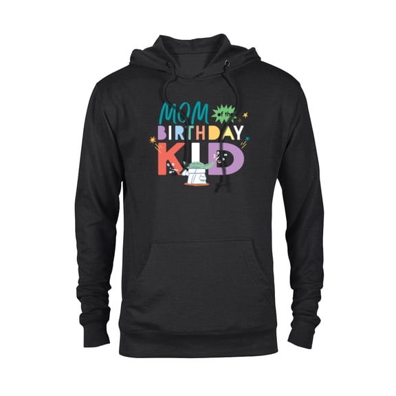Star Wars Grogu Mandalorian Toon Mom of the Birthday Kid - Pullover Hoodie for Adults - Customized-Black