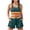 #192-Green, variant on Women's Sporty 2-Piece Swimsuit Set - Color Block Bikini Top with Back Zipper & Padded, Double-Layer Pocket Shorts for Beach, Pool & Active Vacation