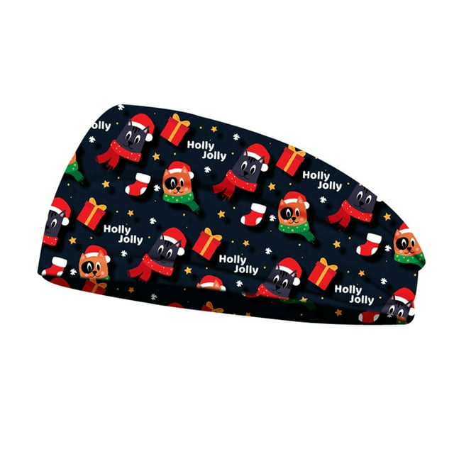 Minnieouse Diadema Deportes de Navidad Ajustable de cara ancha Diademas de maquillaje Accesorios para peinados para deportes Yoga Gimnasio Accesorio para el cabello tipo 4 Minnieouse AP010508-04B