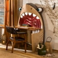 thumbnail image 2 of Cilek Pirate Kids Writing Desk with Illuminated Teeth and Rolling Shark Eyes, Brown, 2 of 3