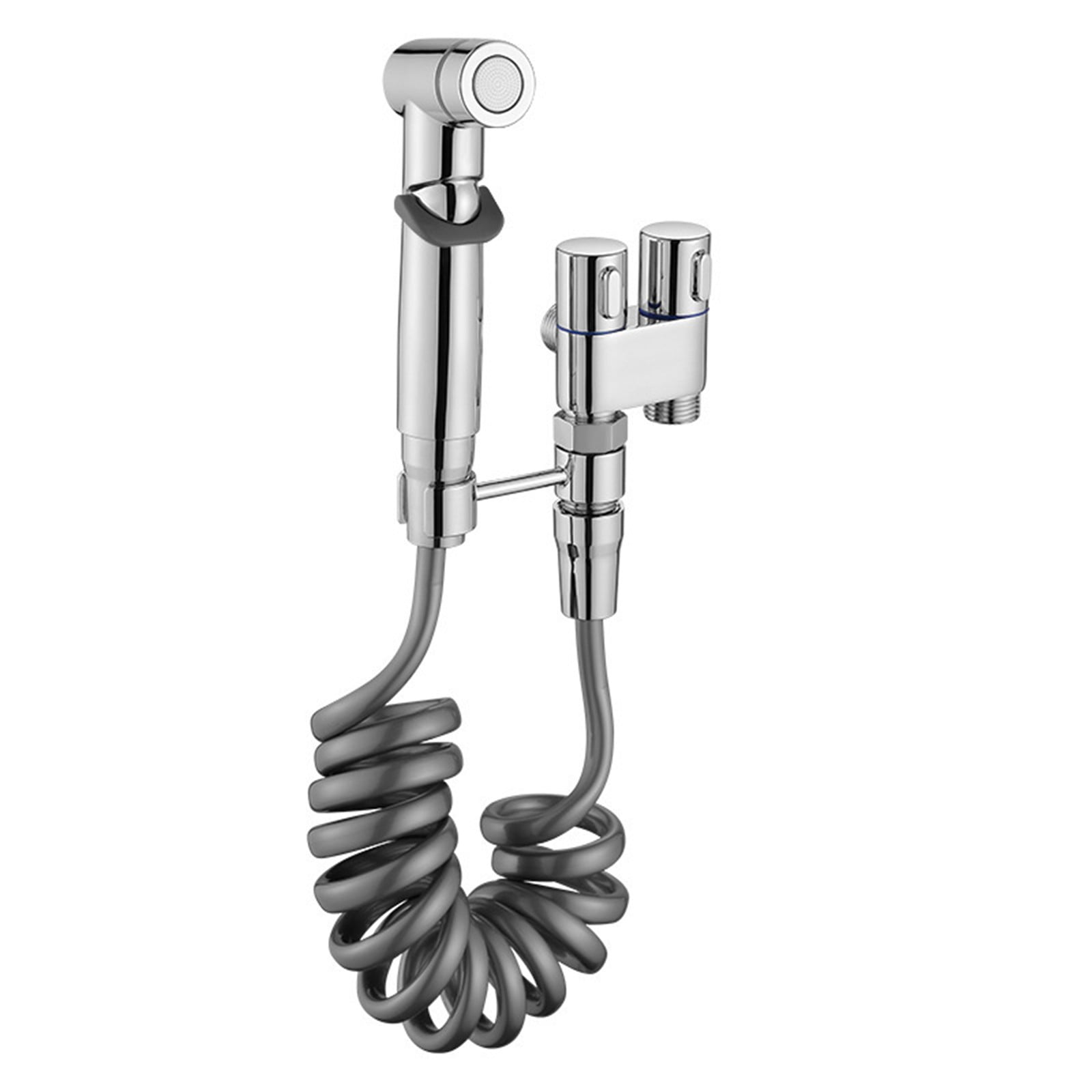 Bathroom Refresh Wall Mount Faucet Spray Set A,Bathroom Fresh Wall Mounted Faucet Spray Set Langgi Toilet Companion 1 In 2 Out Control Handheld Bidet Sprayer