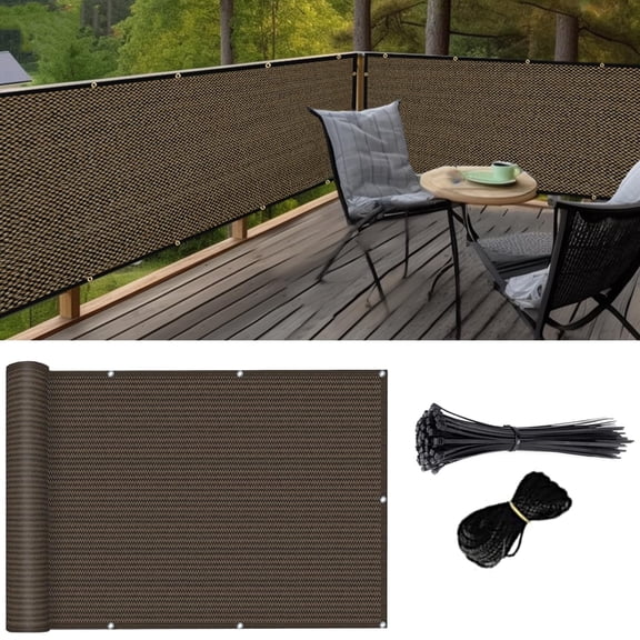 Balcony Privacy Screen Fence Cover 3.3ft x 9.9ft 90% Outdoor Sun Shade Cloth Apartments Railing Cover UV Protection for Home Balcony Garden  Porch Deck