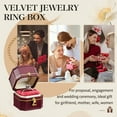 thumbnail image 6 of TAIMY Jewelry Ring Box, Vintage Octagonal Ring Box, Velvet Jewelry Box, perfect for proposals, engagements, and weddings(Red), 6 of 6