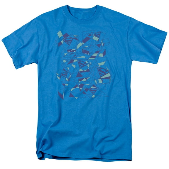 Superman Geo Scribbles Adult 18/1 T-Shirt Turquoise