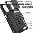 thumbnail image 3 of JBuwsdan For Moto G 2026 Case,For Moto G Play 2025 Case Built in Finger Ring Holder Kickstand,Heavy Duty Shockproof Full Body Protective Phone Cover - Black, 3 of 8