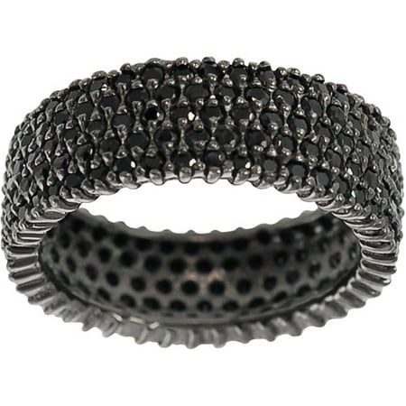 Black CZ Sterling Silver Eternity Ring