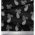 thumbnail image 2 of Soimoi Black Rayon Fabric Floral & Paisley Fabric Prints By Yard 42 Inch Wide, 2 of 3