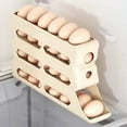 thumbnail image 4 of Ovzne Terrace Storage Box Card Storage Box 4 Tiers Eggs For Fridge Auto Rolling Fridge Eggs Organizer Space-Saving Eggs Dispenser 30 Eggs Fridge Eggs Rack Large Capacity Eggs Dispenser Visual Storage, 4 of 5