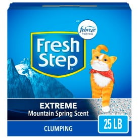 Fresh Step Extreme Scented Litter with the Power of Febreze, Clumping Cat Litter - Mountain Spring, 25 lb.