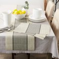 thumbnail image 5 of Contemporary Home Living Set of 6 Beige and Black Striped Rectangular Placemats 13" x 17.25", 5 of 8