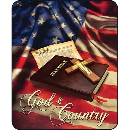 - Patriotic American Flag God and Country Mink Blanket