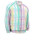 thumbnail image 5 of Rainbow Plaid Baseball Jersey Fashion Ribbed Sleeve Man Women's Jacket Motion Tops XXS-6XL, 5 of 7