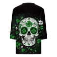 thumbnail image 2 of TaTaai Women Loose Casual V-Neck Top St. Patrick's Day Print 3/4 Sleeve Fashion Tee Ladies Spring Daily Outdoor Wear Soft Comfortable Non-See-Through No Fading Stylish Top Gift, 2 of 5