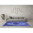 thumbnail image 3 of Ahgly Company Machine Washable Indoor Square Oriental Blue Industrial Area Rugs, 8' Square, 3 of 4