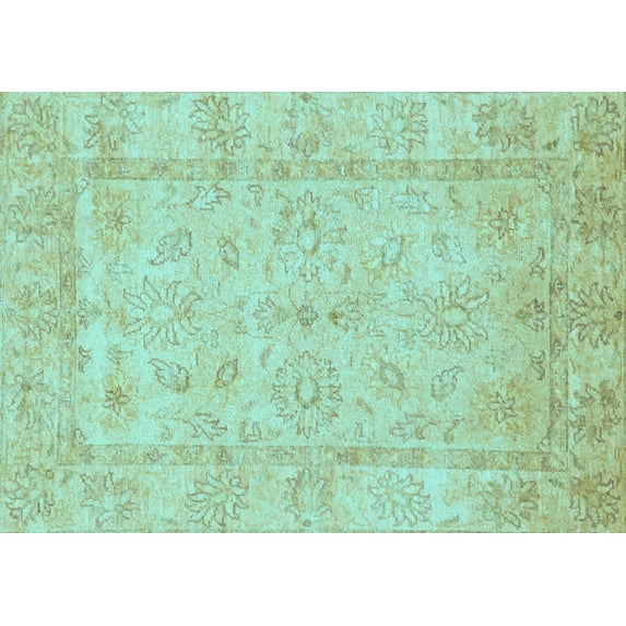 Ahgly Company Indoor Rectangle Oriental Light Blue Traditional Area Rugs, 4' x 6'