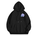 thumbnail image 4 of And Winter Fashion Cancer Purple Flower Print Women's Hooded Sweatshirt Hoodies Women Hooded Top Women Hoodie for Fall Zip up Jacket Zip Sweatshirt Womens Sweatshirt Coat Dress Women Walking Jacket, 4 of 4