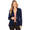 thumbnail image 1 of Women's Evening Sparkle Sequins Open Front Long Sleeve Blazer Jacket, 1 of 5