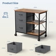 thumbnail image 2 of CONCETTA 3-Drawer Rolling File Cabinet with Open Shelf, Fabric Filing Storage for Home Office,Rust, 2 of 5