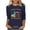 #1 Blue [Navy]【Mix & Save More】, variant on 1776-2026 The USA 250th Anniversary Pullover Women Graphic Printed Casual T-Shirts O-Neck 3/4 Sleeves Tees Tops for Fourth of July Festival S-4XL Black