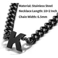 thumbnail image 3 of Stainless Steel Cuban Link Necklace for Initial A-Z Boys Men Women with Letter Pendant 6.5mm 18+2 Inches Jewelry Gift, 3 of 5