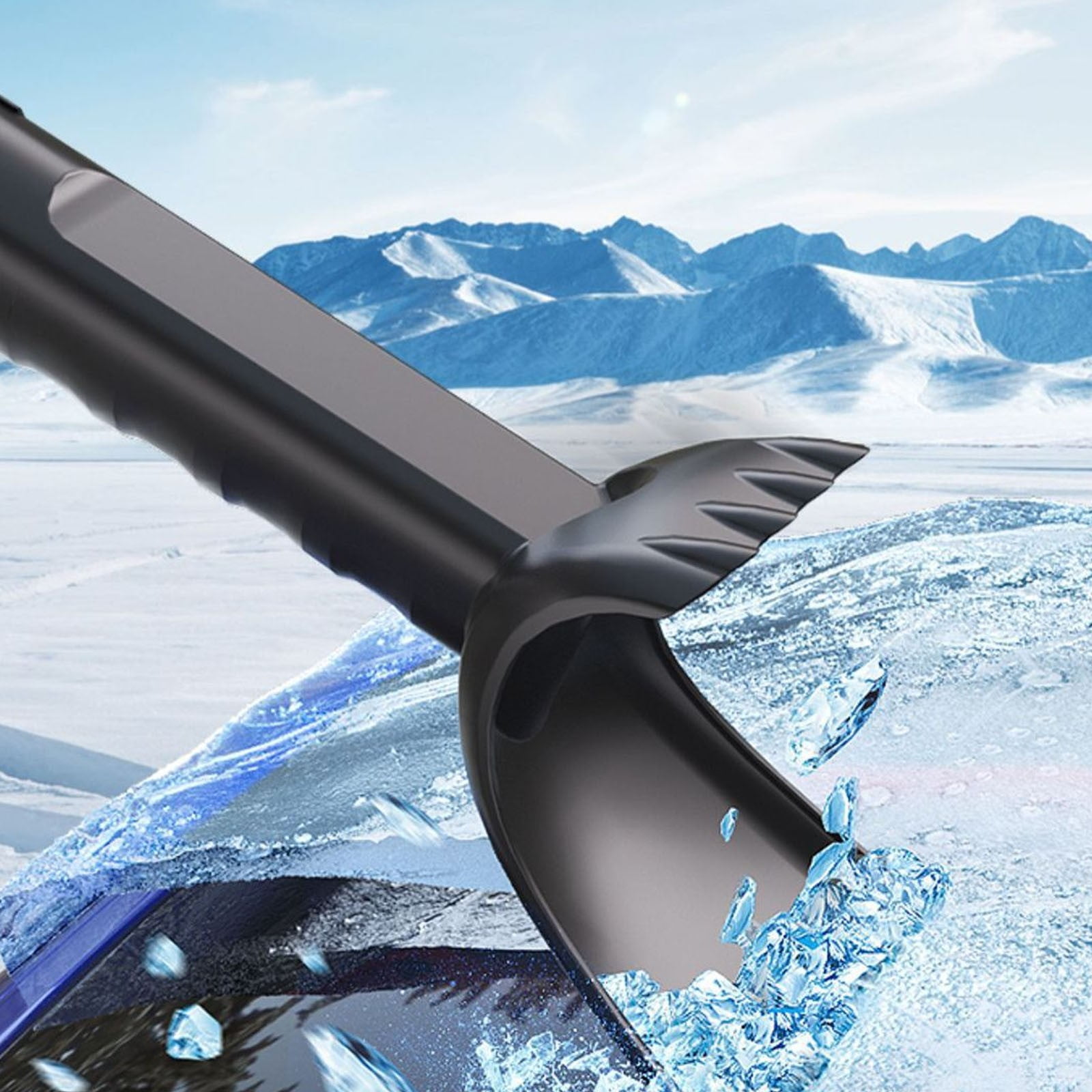 A 5-In-1 Car Snow Removal Kit Ice Scraper And Extendable Brush Emergency Shovel With Grip 180° Pivoting Brush Head Scraper For Cars Trucks Suvs Vehicle
