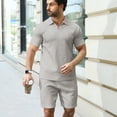 thumbnail image 6 of HAOMEILI Men's 2 Pieces Outfits Casual Quarter Zip Polo Shirt and Shorts Set Athletic Jogging Summer Tracksuit, 6 of 8