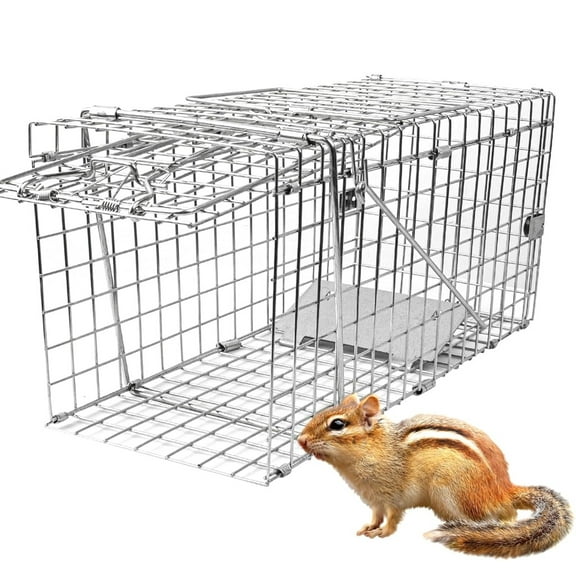 SZHLUX 17" Heavy Duty Live Squirrel Trap, Folding Small Animal Cage Traps