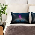 thumbnail image 4 of Bingfone Two Human Hands are Holds Pink Ribbon Awareness Print Satin Pillowcase for Hair - Standard Size with Zipper Silky & Soft Pillow Covers,20x30 inches, 4 of 8