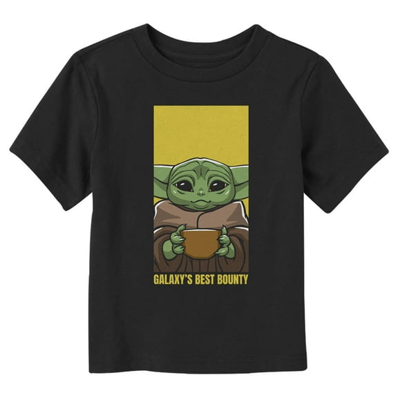 Toddler's Star Wars: The Mandalorian Grogu Galaxy's Best Bounty Graphic Tee Black 2T
