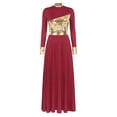 thumbnail image 3 of Linjinx Robe de Danse Liturgique pour Femmes Bloc de Couleur Métallique Performance Bourgogne m, 3 of 7
